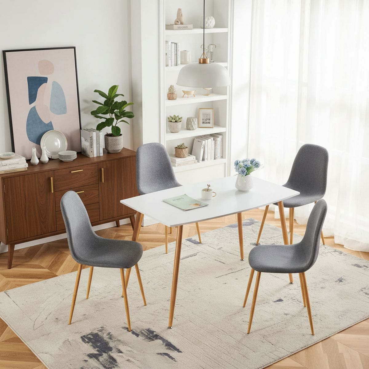 JUST HOME COLLECTION - Juego de Comedor 4 Sillas Scan