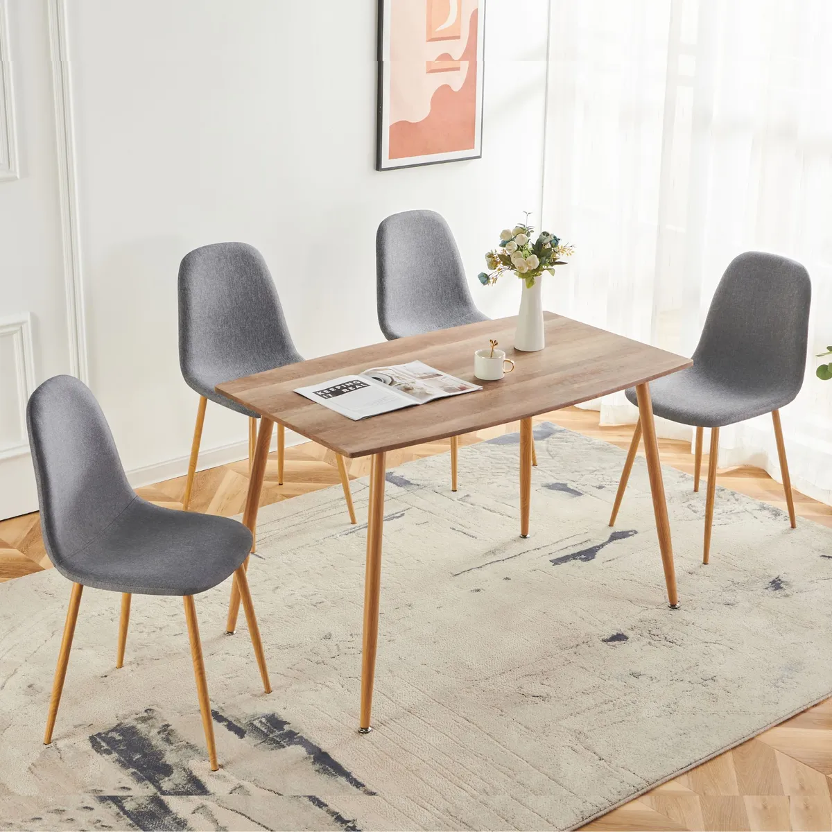 JUST HOME COLLECTION - Juego de Comedor 4 Sillas Yolanda