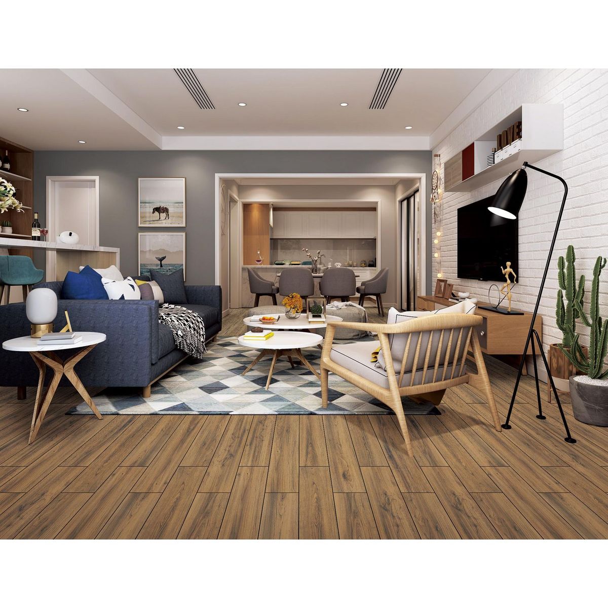 HOLZTEK - Gres Porcelanico Café Maderado 15X90cm 1.08m2 Air Brown