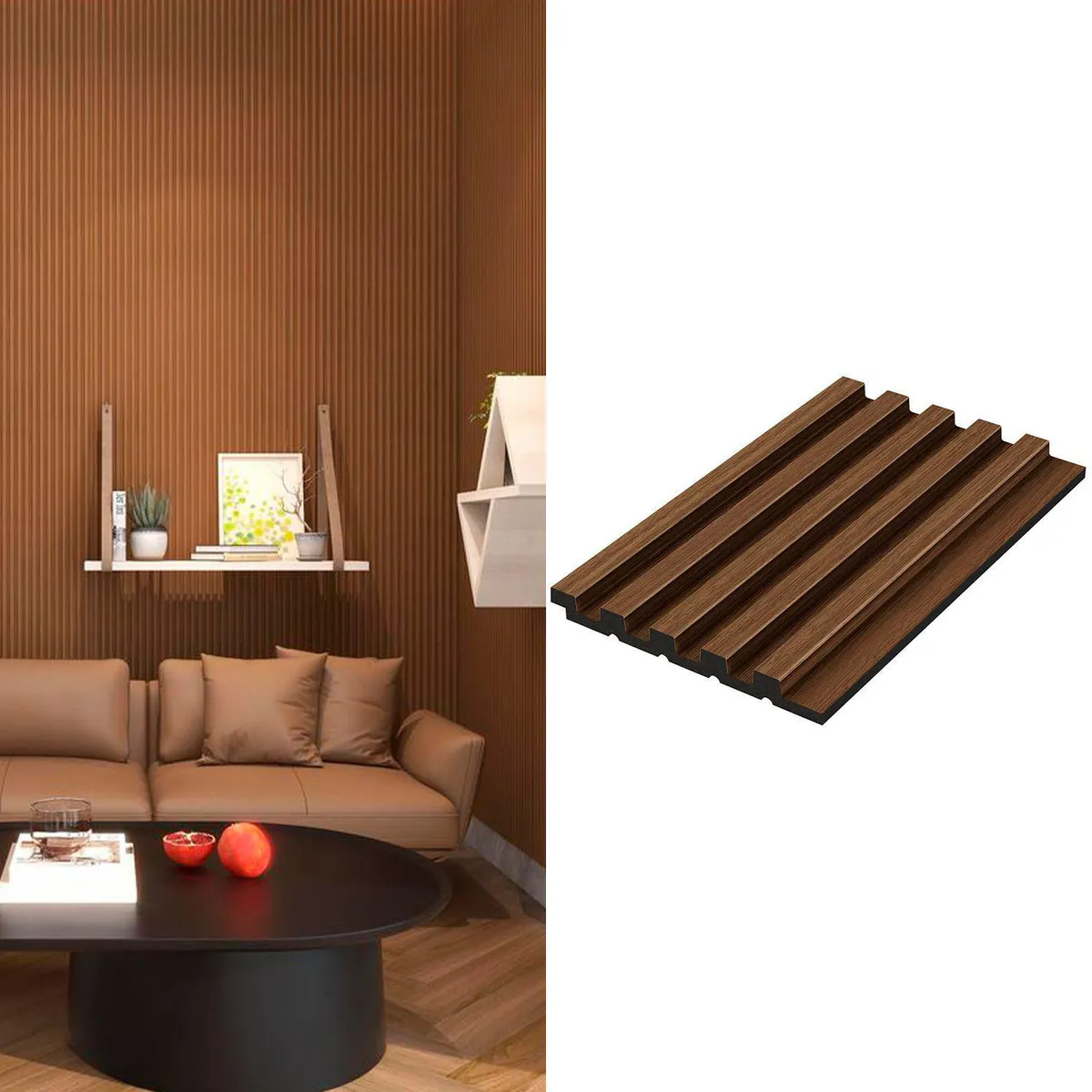 HOLZTEK - Wall Panel Interior Brown 240x12cm 0.28m2 - Venta por Unidad