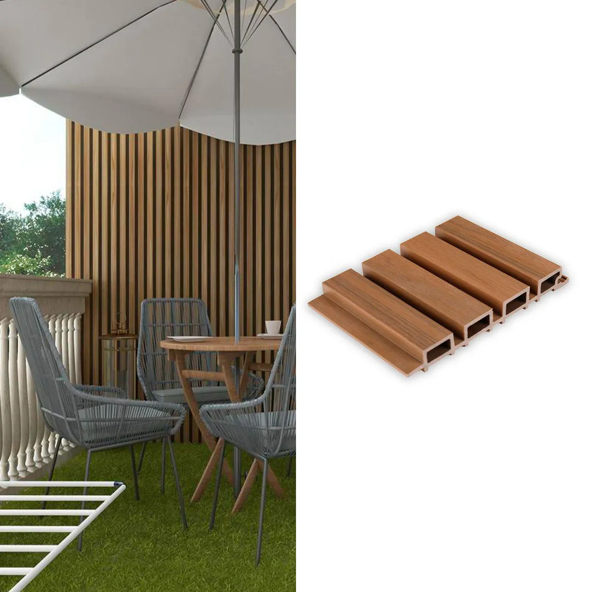 HOLZTEK - Wall Panel Exterior Teak 290x21.9cm 0.63m2 - Venta por Unidad