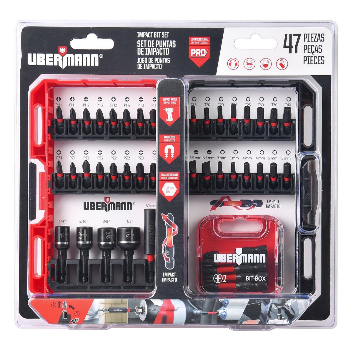 UBERMANN - Set Accesorios Herramientas Ubermann 47Pzs