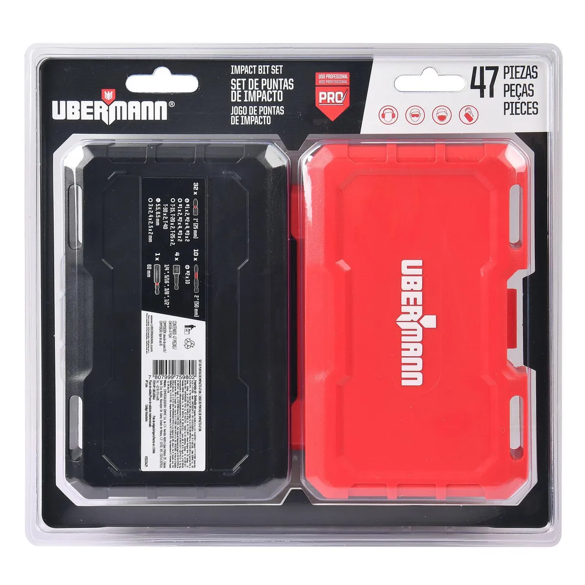 UBERMANN - Set Accesorios Herramientas Ubermann 47Pzs