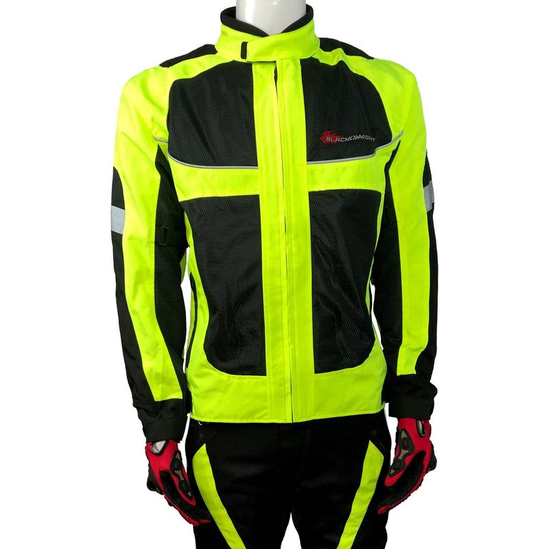 AUTOSTYLE - Chaqueta Moto Negra Verde L