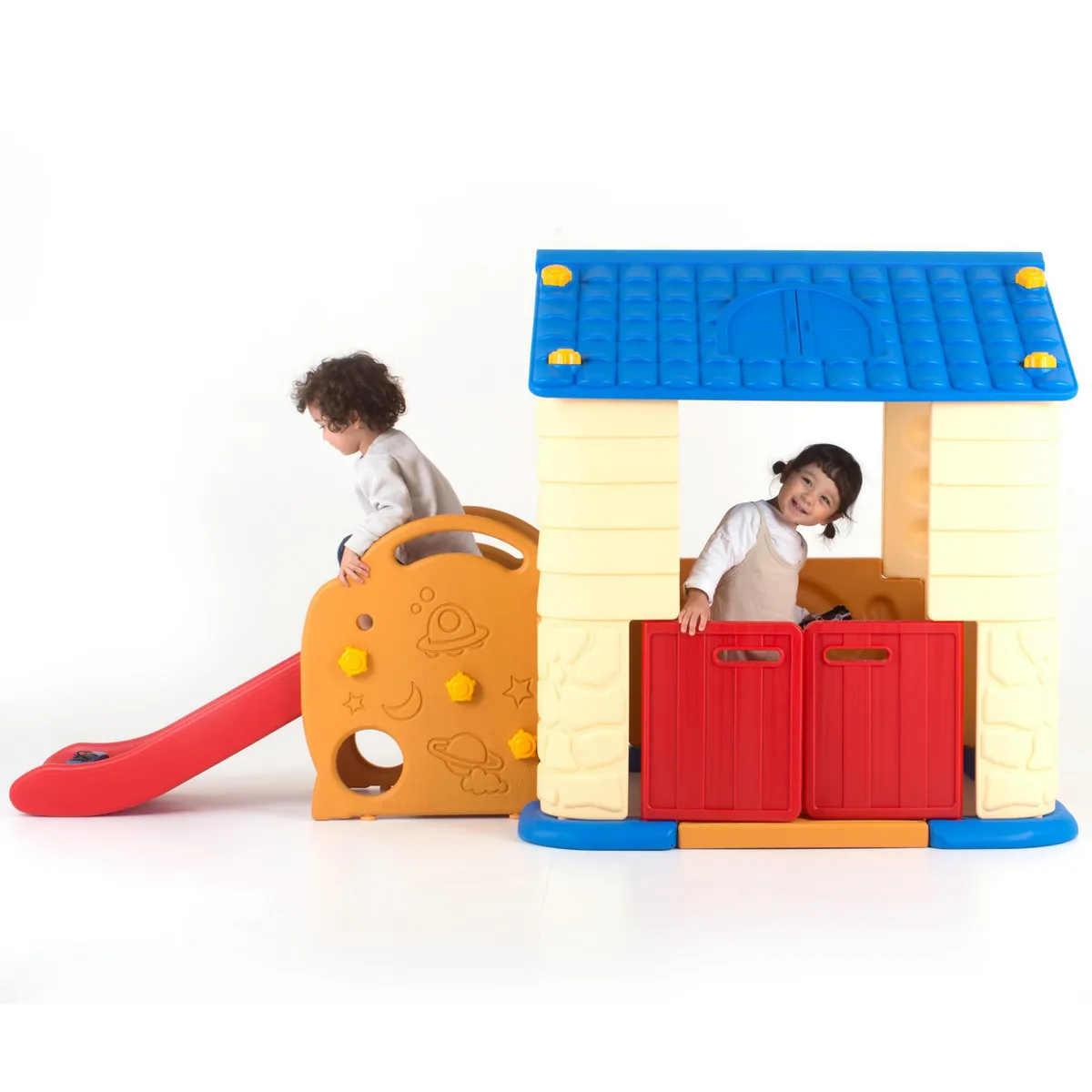 EDU PLAY - Casa de Juego con Resbaladera 114x121x224 cm