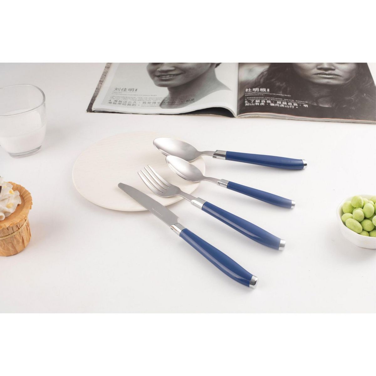 JUST HOME COLLECTION - Cubiertos Az 6Puestos 24Pzs