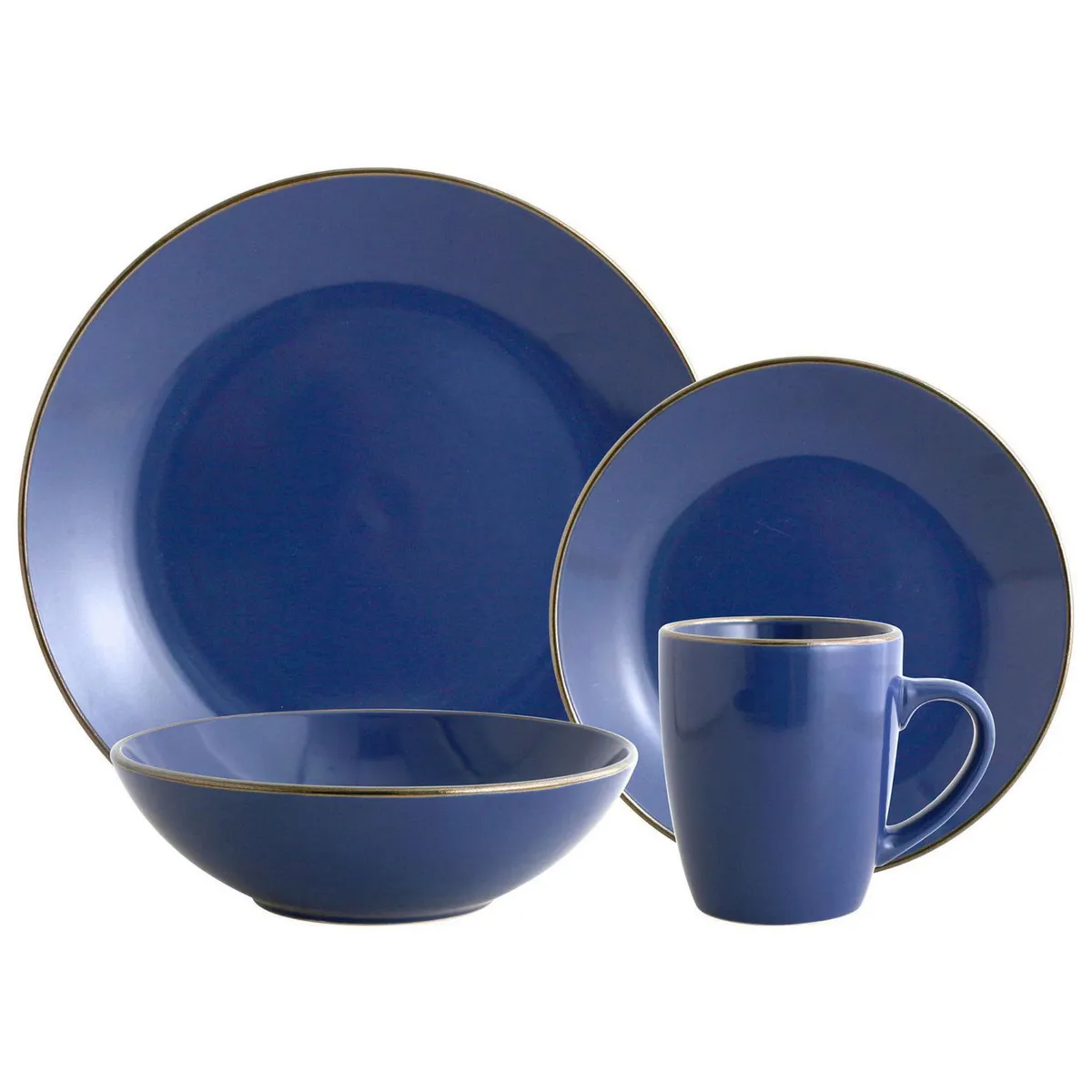 JUST HOME COLLECTION - Juego de vajillas Cerámica Japón Azul 16 Piezas