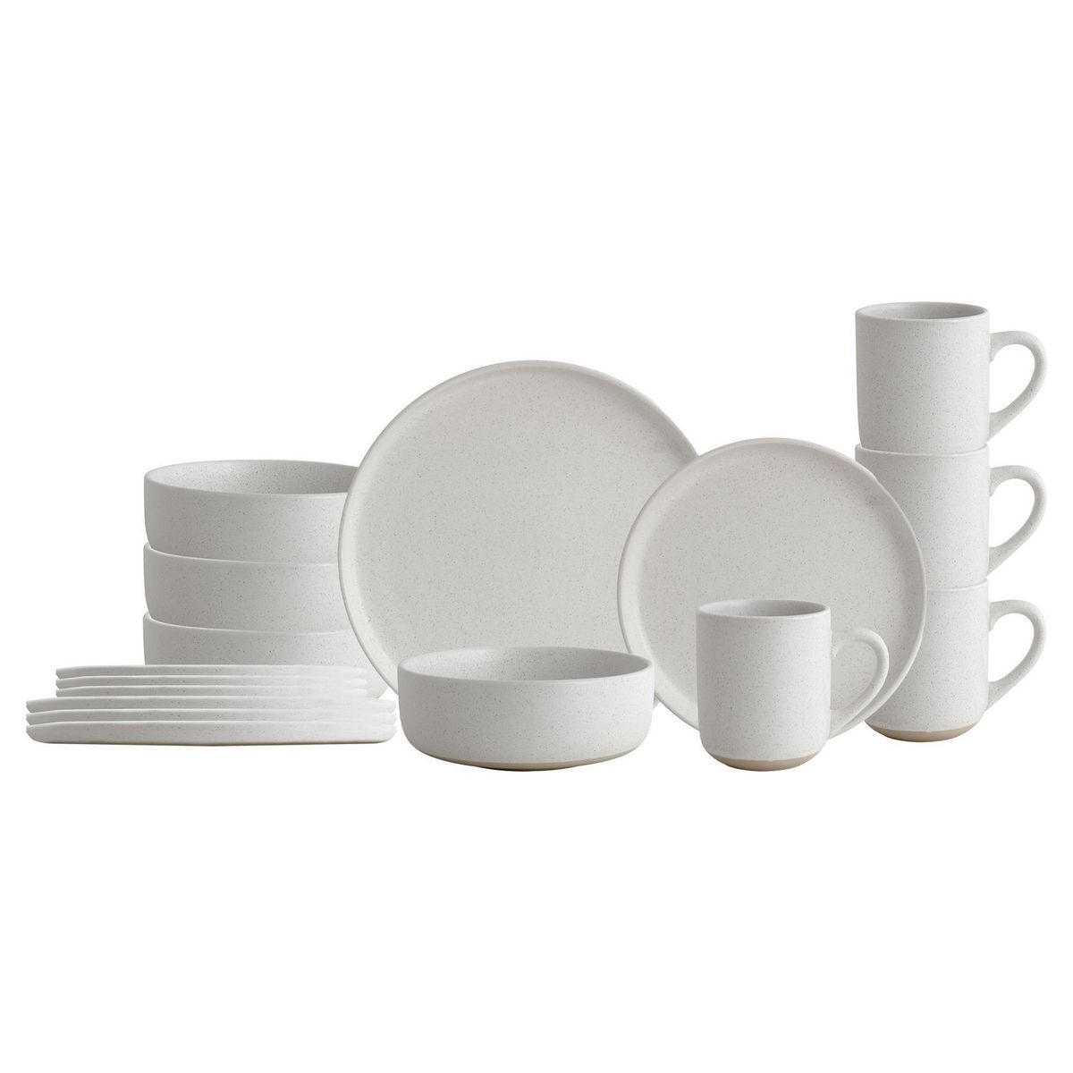 JUST HOME COLLECTION - Juego de Vajillas Cerámica Polonia Blanco 16 Piezas
