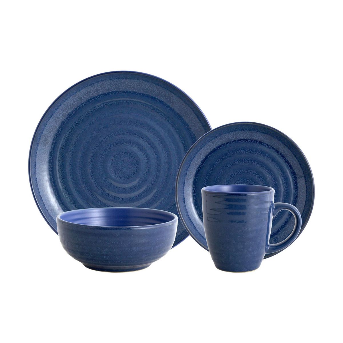 JUST HOME COLLECTION - Juego de vajillas Cerámica Aruba Azul 16 Piezas