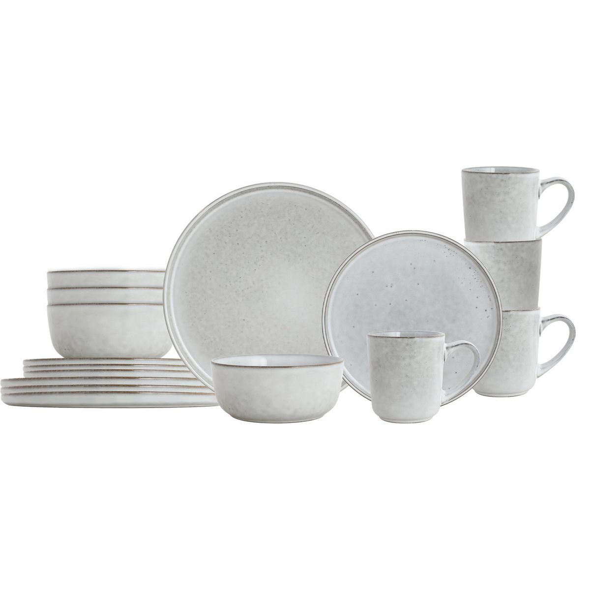 JUST HOME COLLECTION - Juego de vajillas Cerámica Seul Gris 16 Piezas