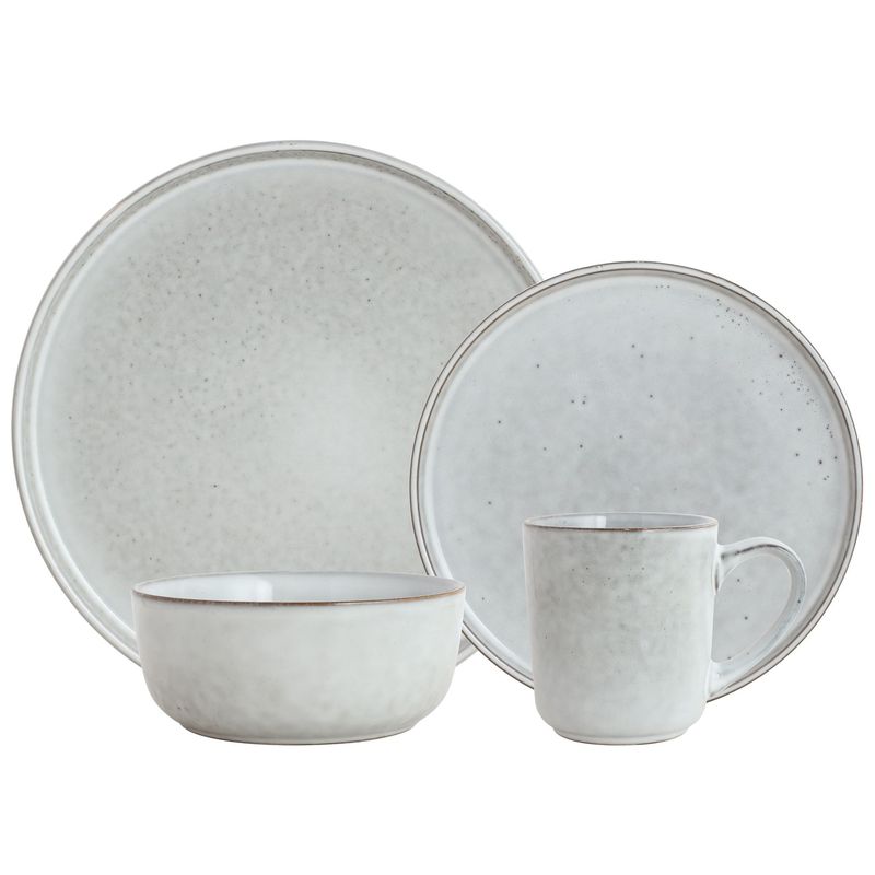 JUST HOME COLLECTION - Juego de vajillas Cerámica Seul Gris 16 Piezas