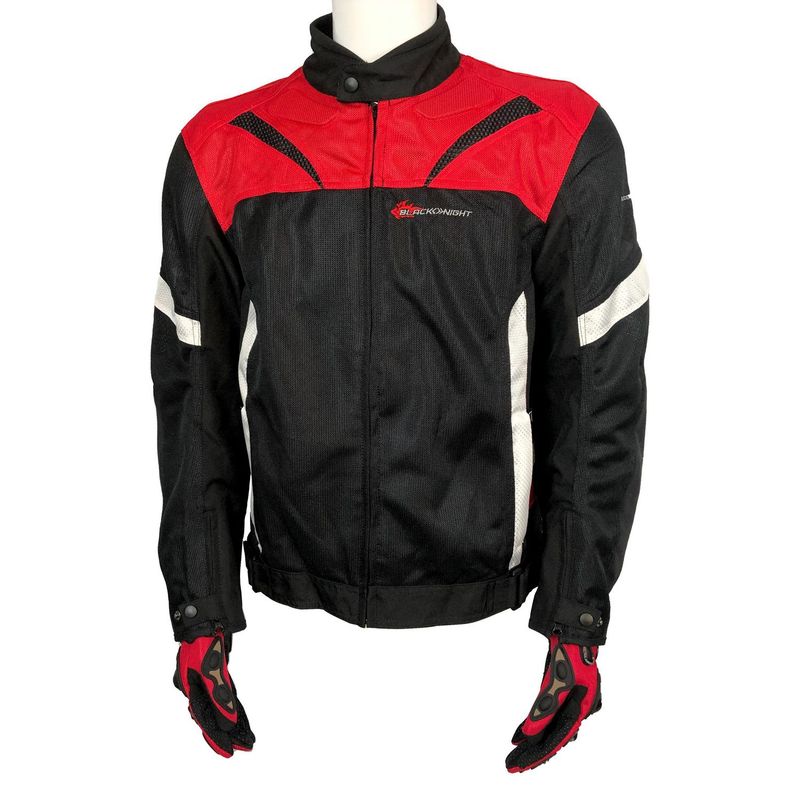 AUTOSTYLE - Chaqueta Moto Negra/Roja XL