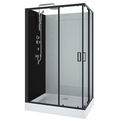 Cabina Rectangular Negra 120x90x205cm