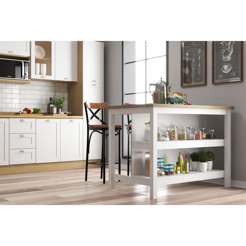 JUST HOME COLLECTION - Mueble Funcional de Cocina Denver Blanco