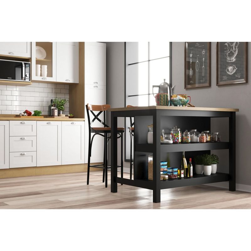 JUST HOME COLLECTION - Mueble Funcional de Cocina Denver Negro