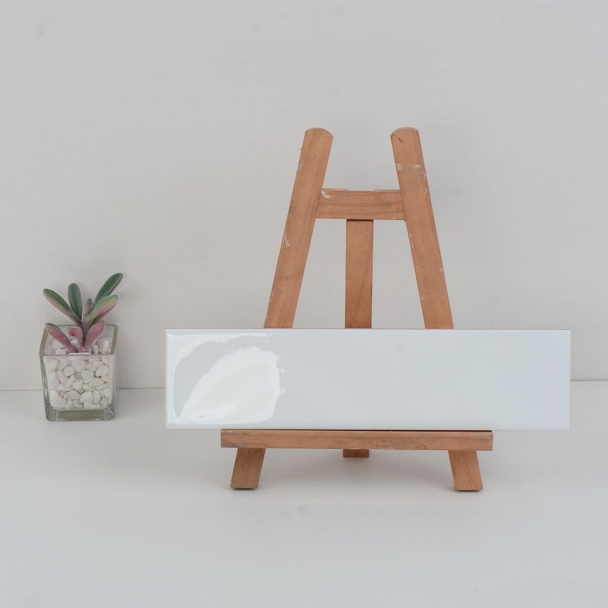 HOLZTEK - Cerámica Brick Wazy Blanca 7.5x30cm