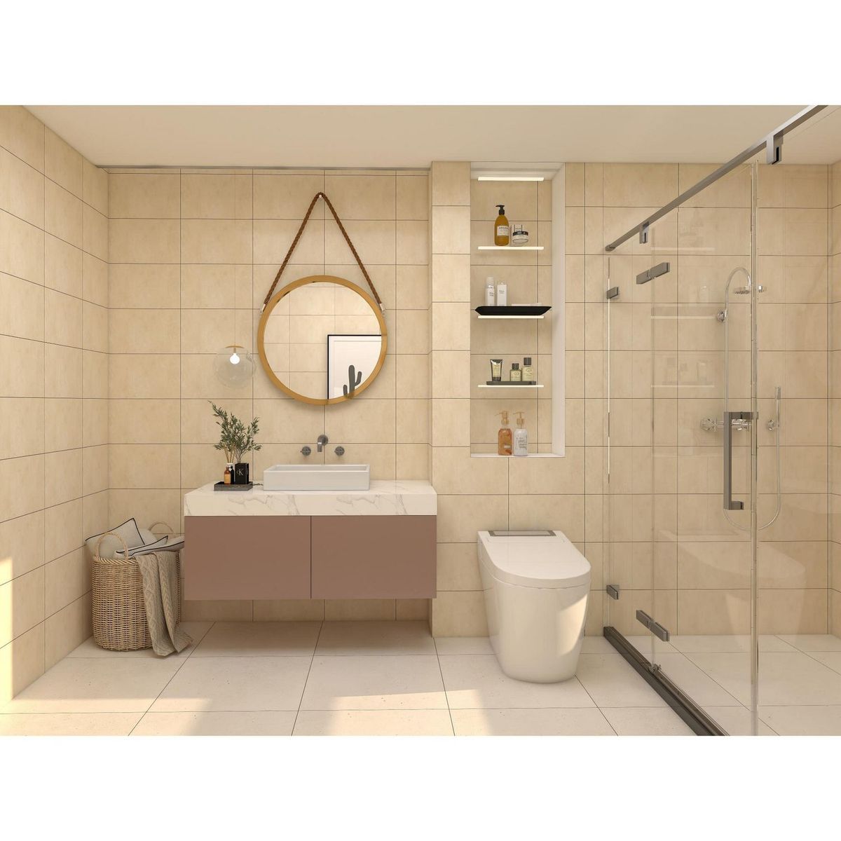 HOLZTEK - Cerámica Beige Marmolada 25x40cm 1.5m2 para muro