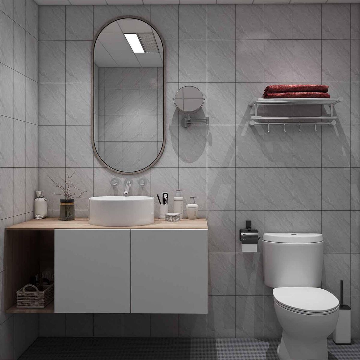 HOLZTEK - Cerámica Gris Marmolada 20x30cm para muro