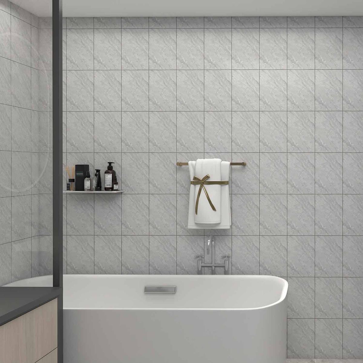 HOLZTEK - Cerámica Gris Marmolada 20x30cm para muro