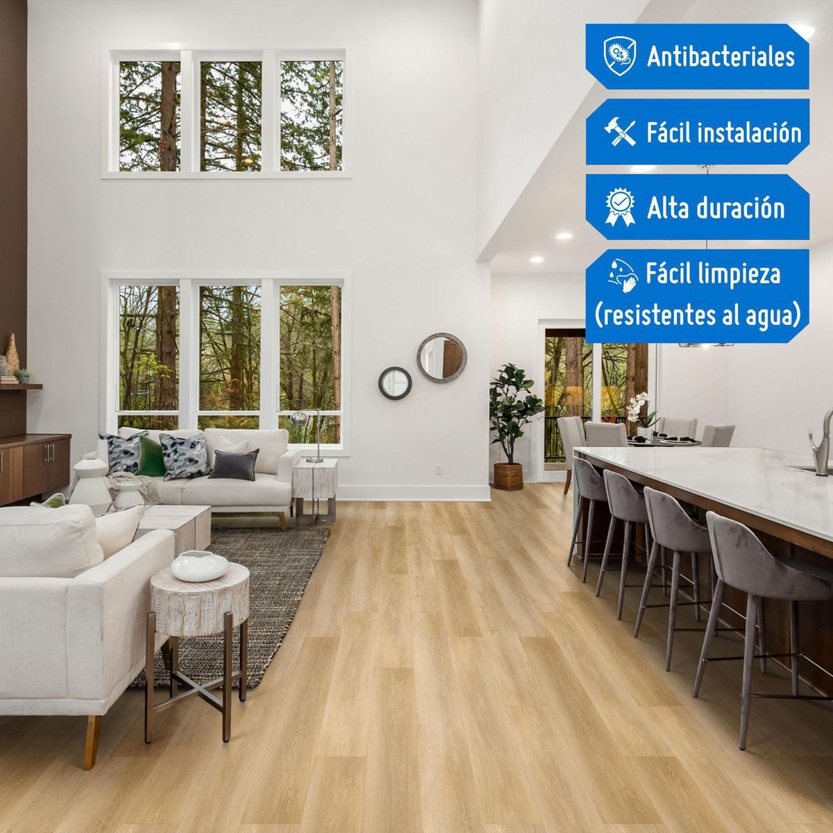 HOLZTEK - Piso SPC Nature Beige 3mm 95x15cm 1.99m2