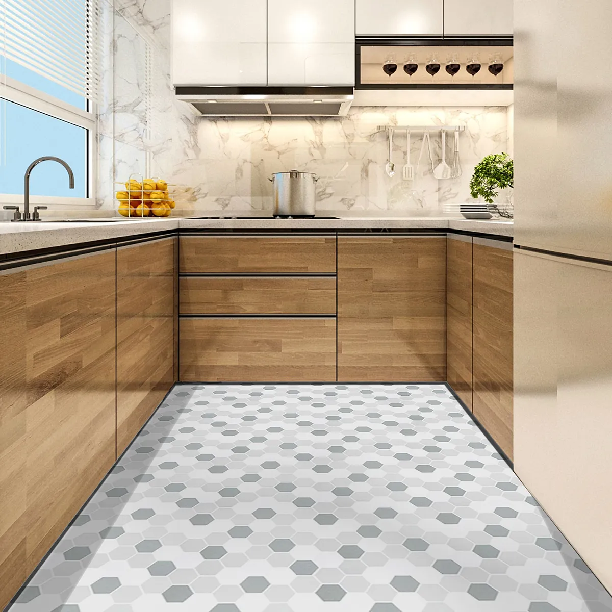 HOLZTEK - Piso Hexagonal Antiadherente Mixto