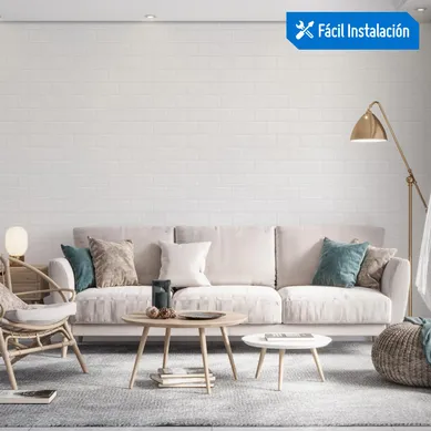 Mural Antiadherente Tipo Ladrillo 3D Blanco