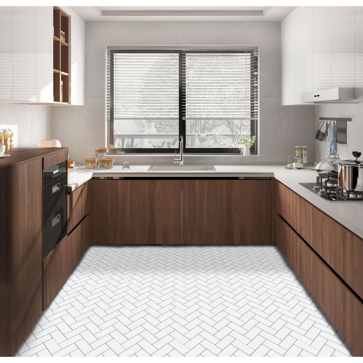 HOLZTEK - Piso Antiadherente Herring Blanco