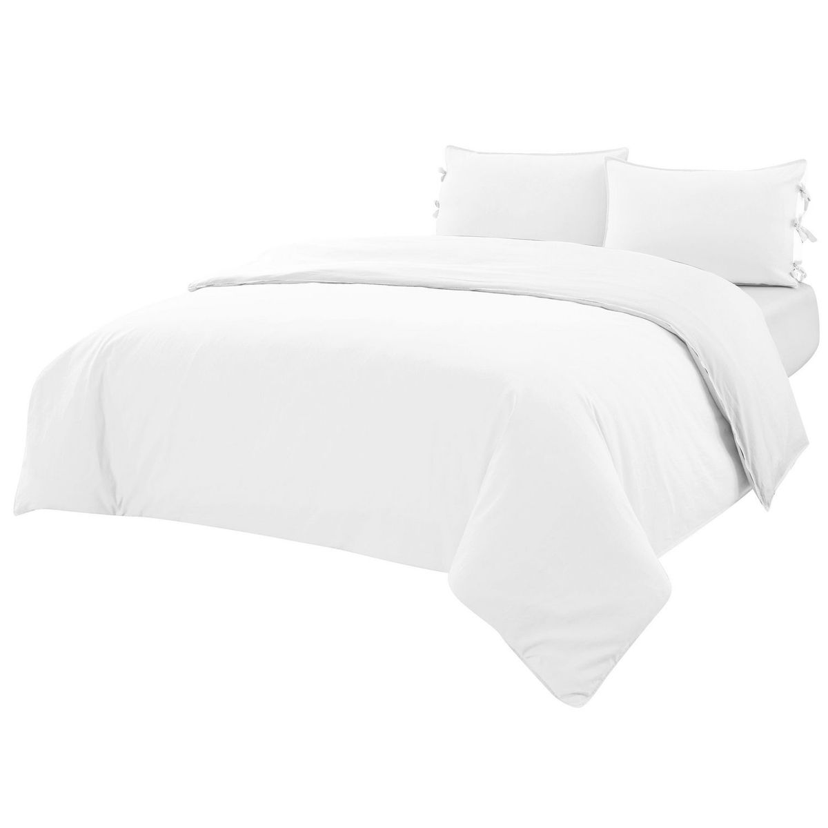 HOMY - Funda Edredón Algodón 2 Plazas Blanco