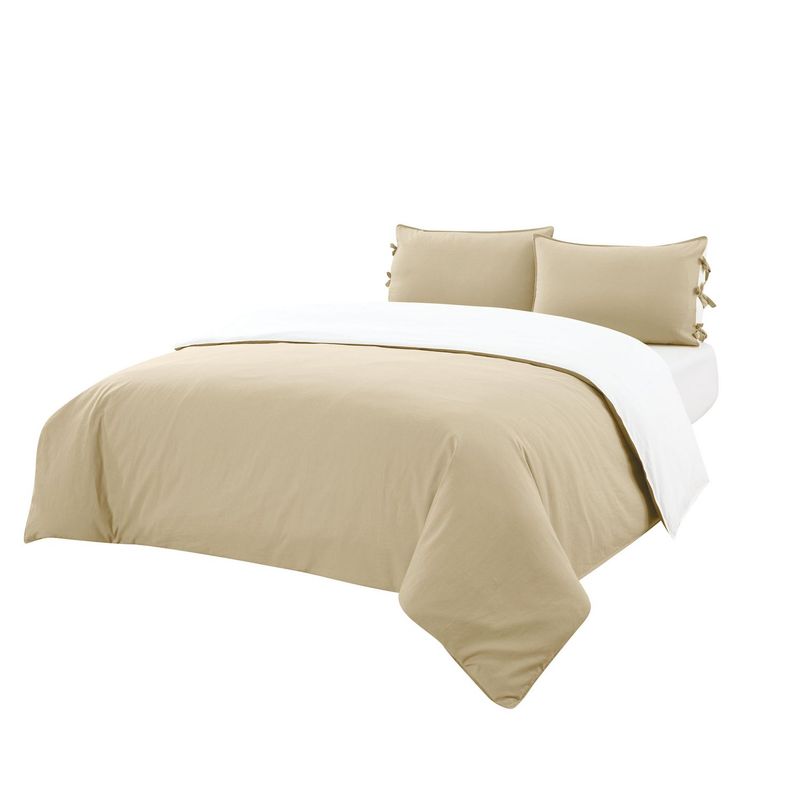 HOMY - Funda Plumón Cotton Lino Beige 2P