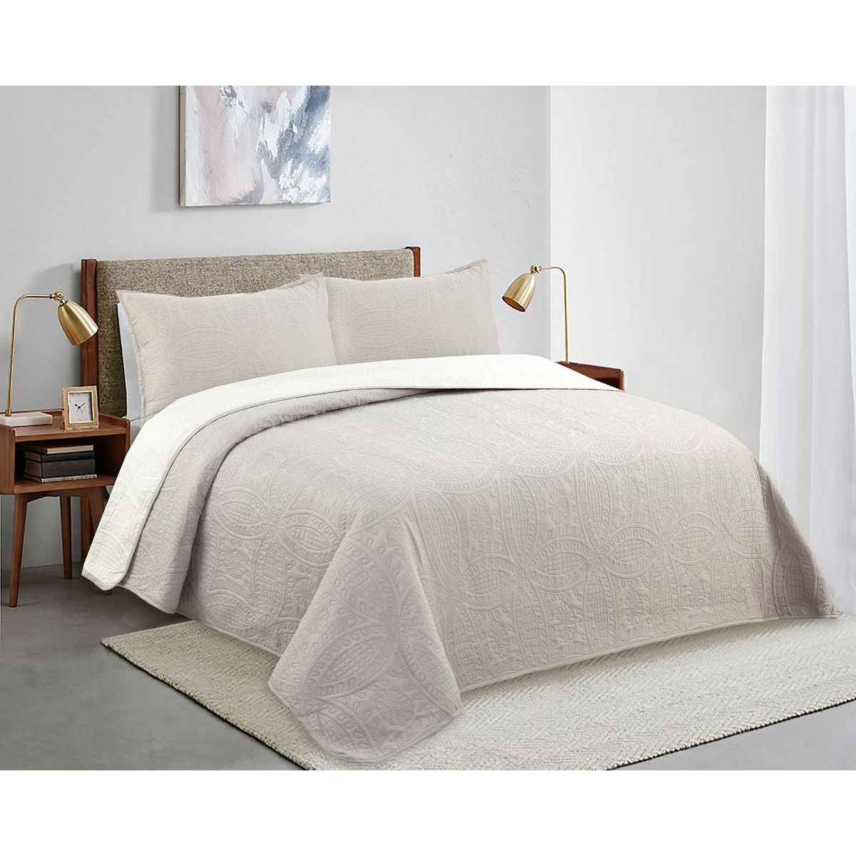 HOMY - Cubrecama King Liso Promo Taupe