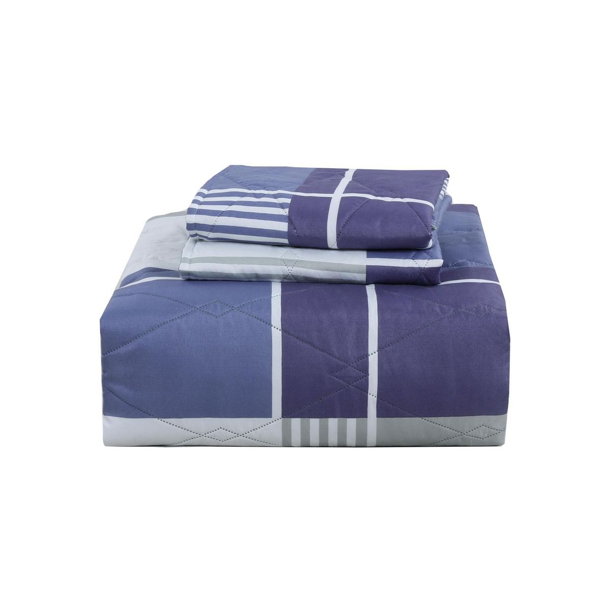 HOMY - Cubrecama 1.5 Plazas Cuadrille Promo Azul