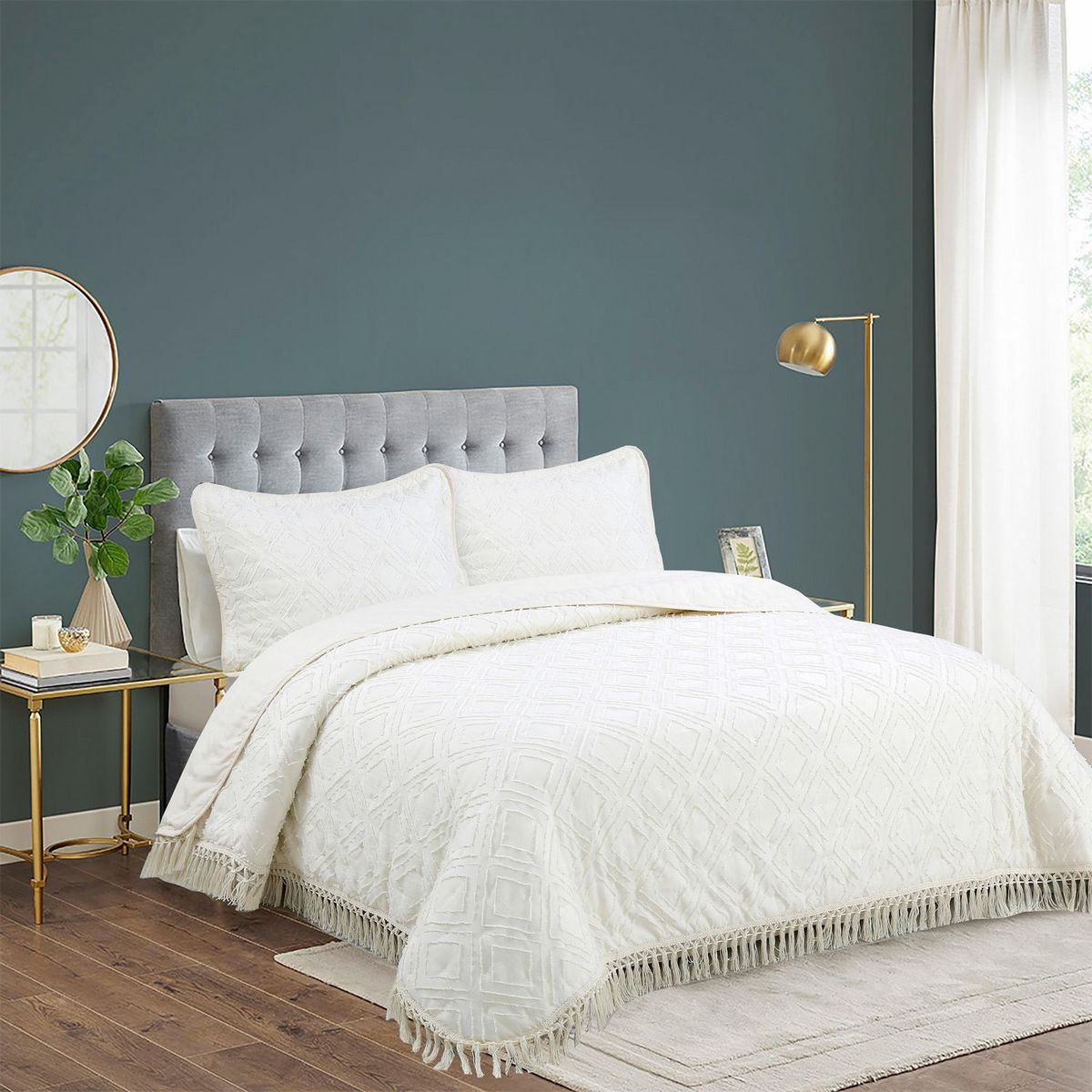 HOMY - Cubrecama 2 Plazas Boho Liso