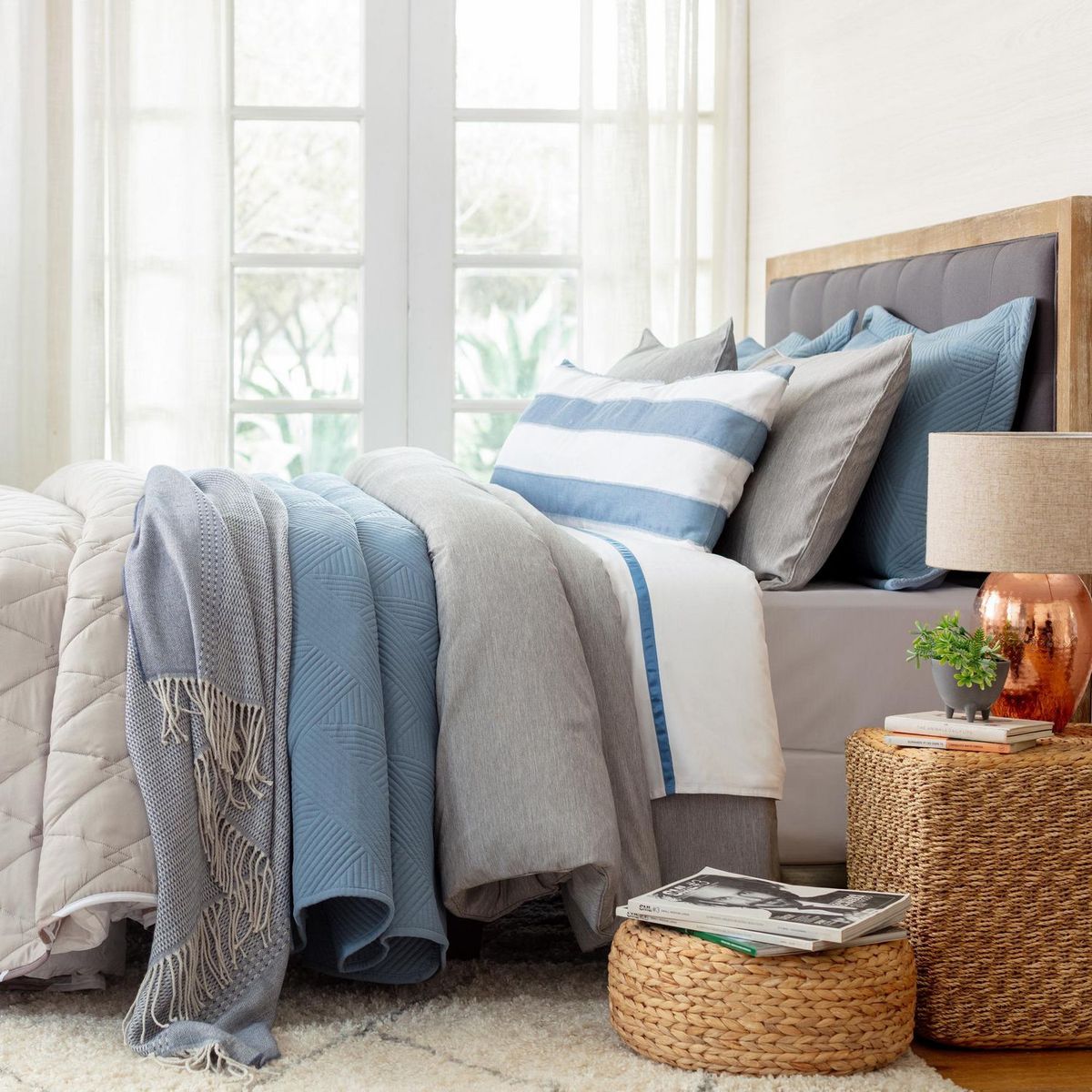 HOMY - Funda Edredón 2 Plazas Catio Gris Oscuro