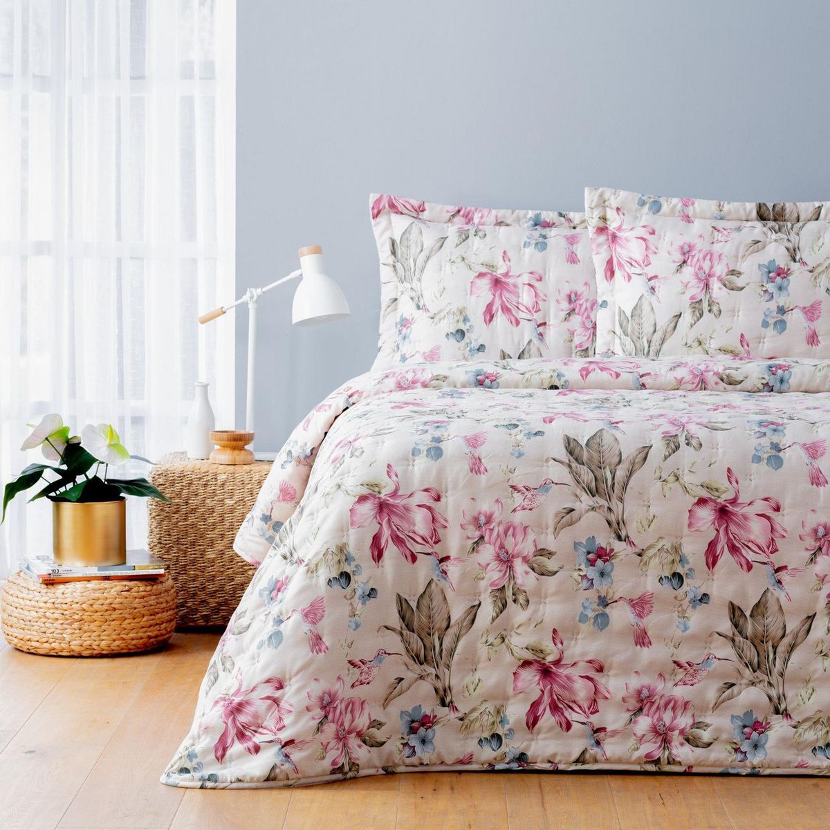 HOMY - Cubrecama 2 Plazas Vintage Floral