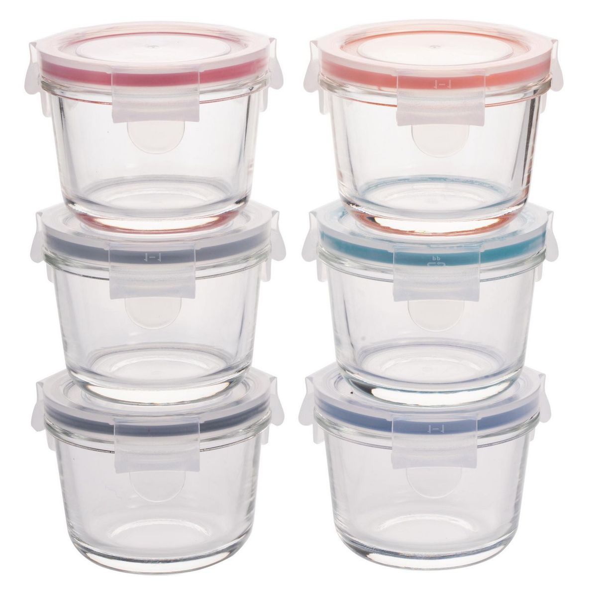 JUST HOME COLLECTION - Set 6 Piezas Contenedor de Vidrio con Tapa 150ml