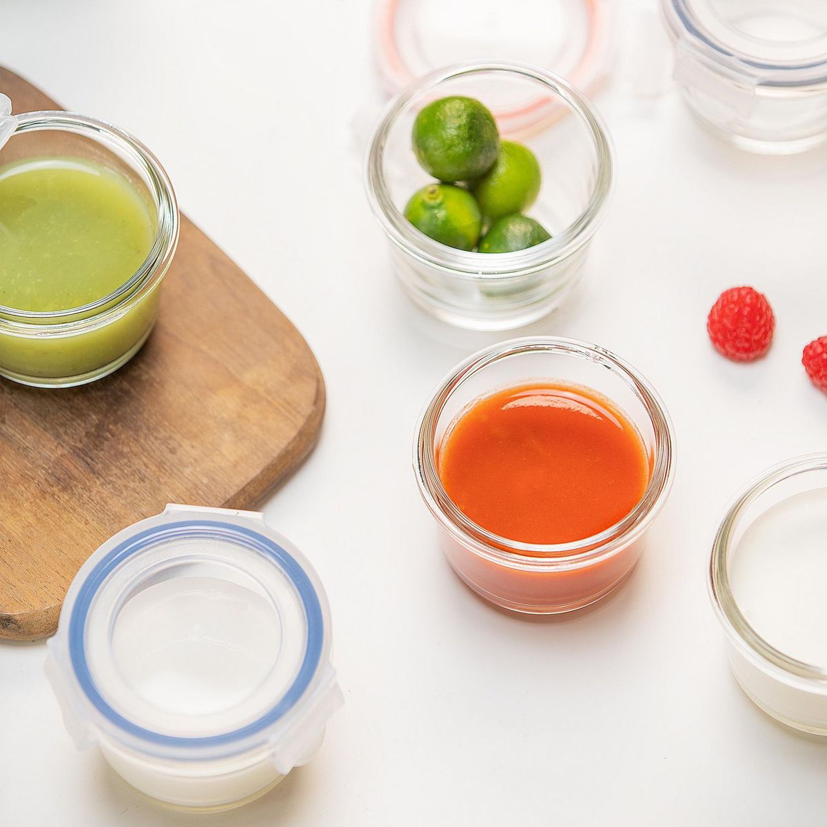 JUST HOME COLLECTION - Set 6 Piezas Contenedor de Vidrio con Tapa 150ml