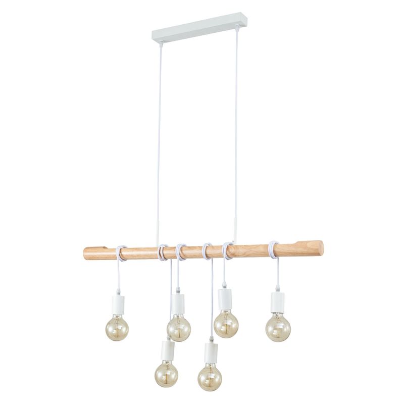 JUST HOME COLLECTION - Lámpara Colgante Hang 6L E27 Natural/Blanco