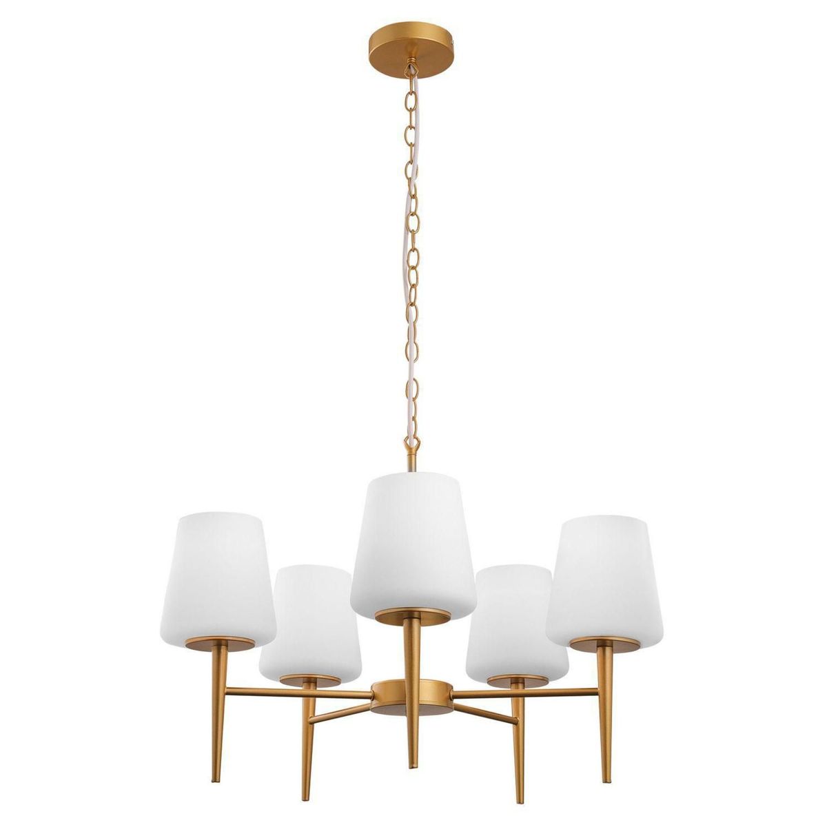 JUST HOME COLLECTION - Lámpara Colgante Jacob 5 Luces Dorado/Blanco