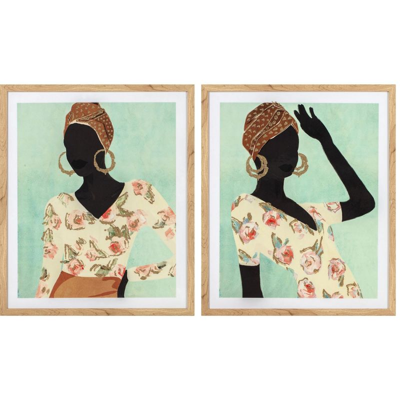 JUST HOME COLLECTION - Set 2 Cuadros África Lady 53x63cm