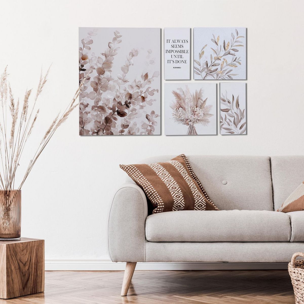 HOMY - Cuadro Set5 Canvas Natura Multi