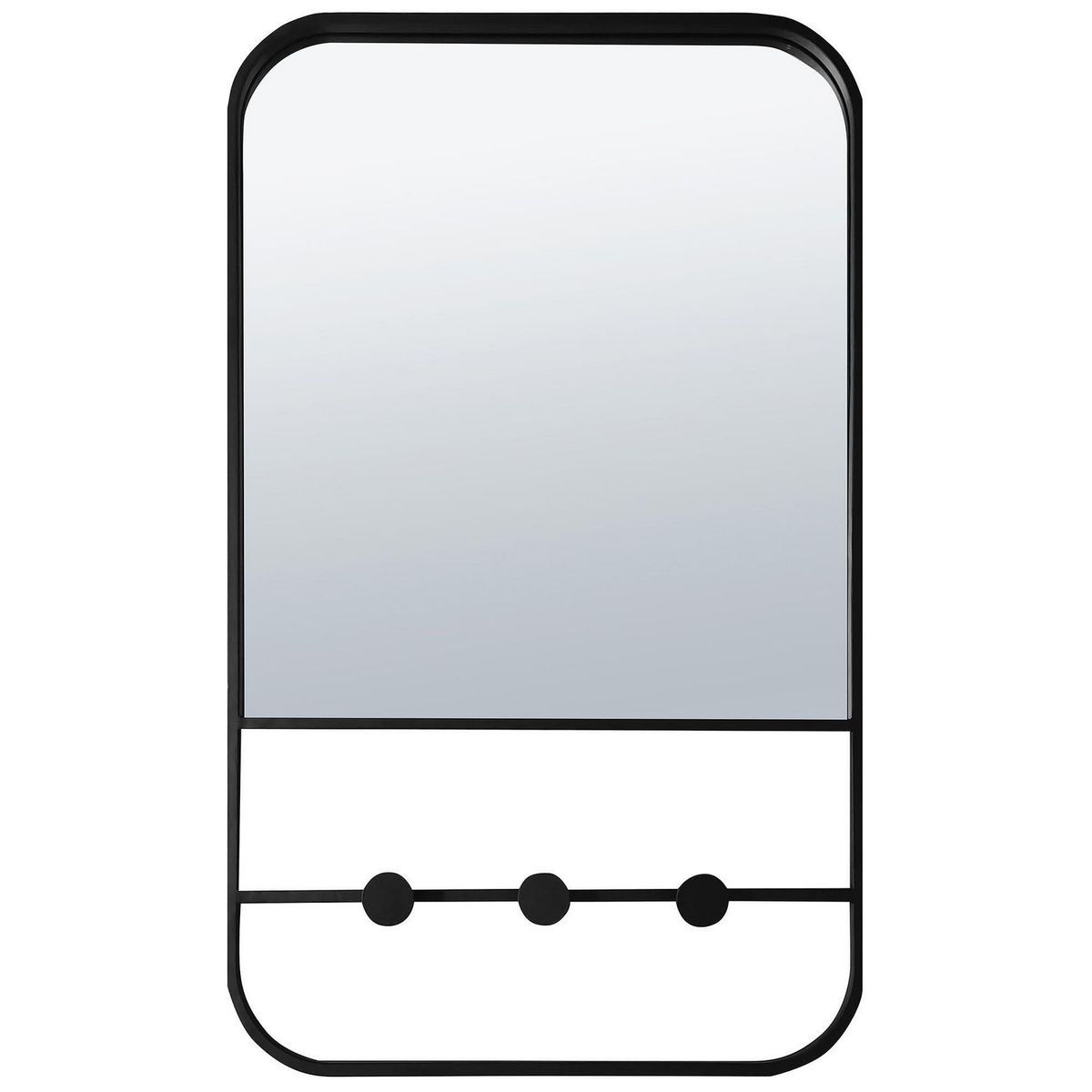 HOMY - Espejo Decorativo Rectangular Metal Negro 50x80cm