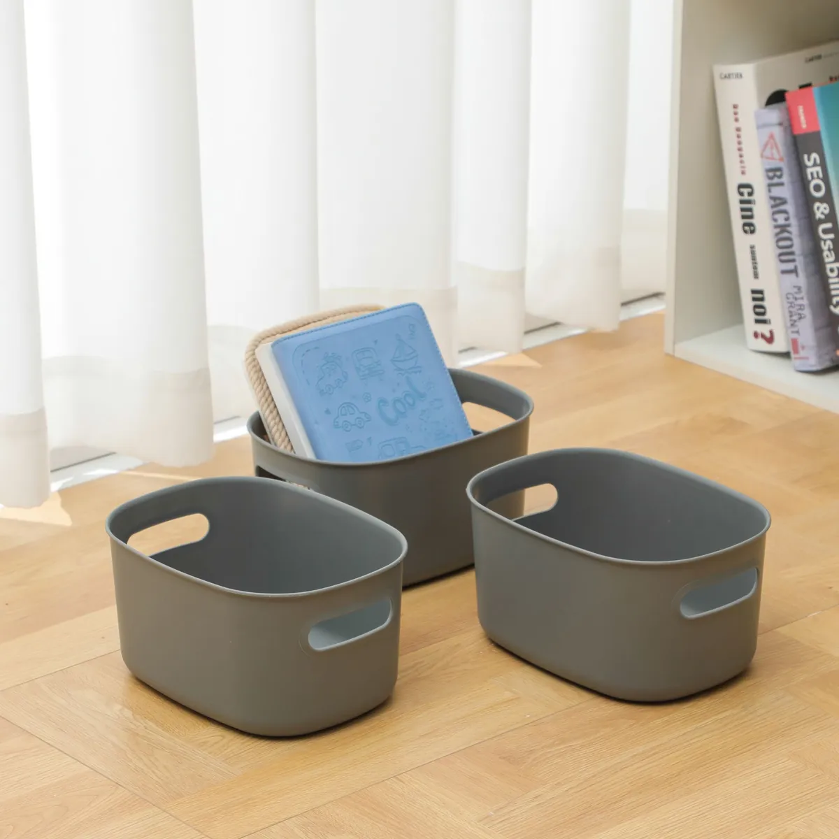 JUST HOME COLLECTION - Set 5 Canastos de Plástico Organizador Multiuso 3.5lt