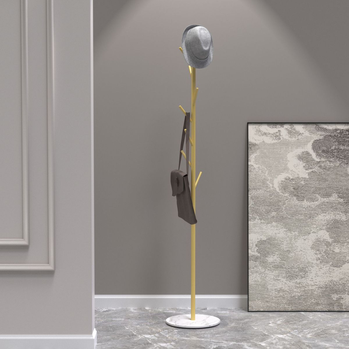 JUST HOME COLLECTION - Perchero de Pie Dorado