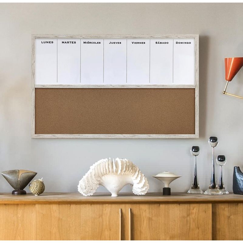 JUST HOME COLLECTION - Pizarra de Corcho Magnética con Calendario 56x91cm