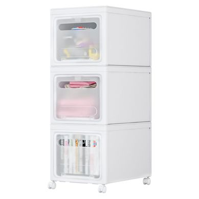 Cajonera de Plstico con Ruedas 3 Niveles Blanca