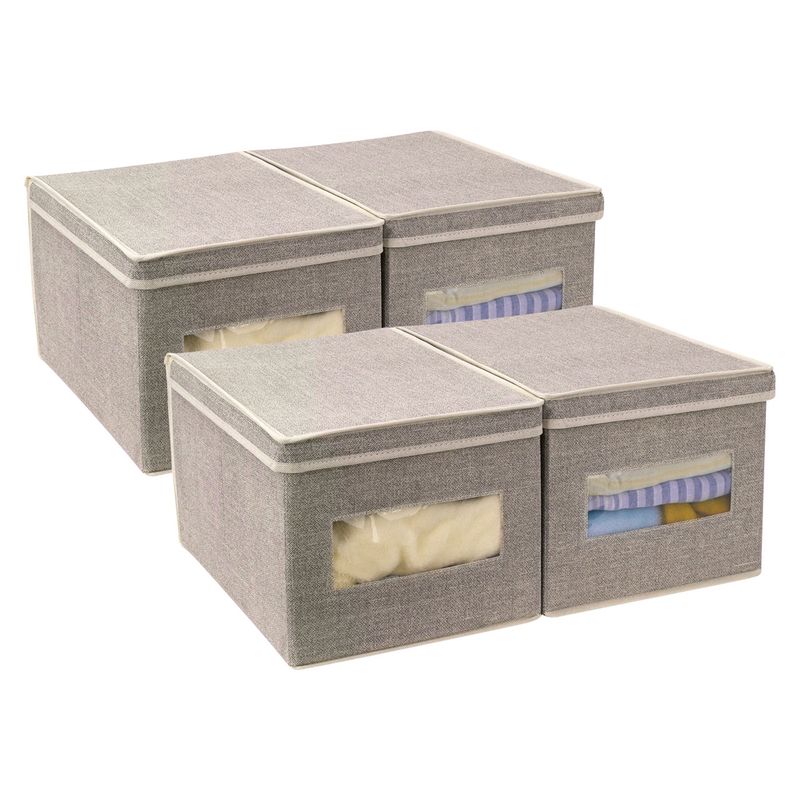 JUST HOME COLLECTION - Set 4 Cajas de Tela Con Tapa 30x39x25cm