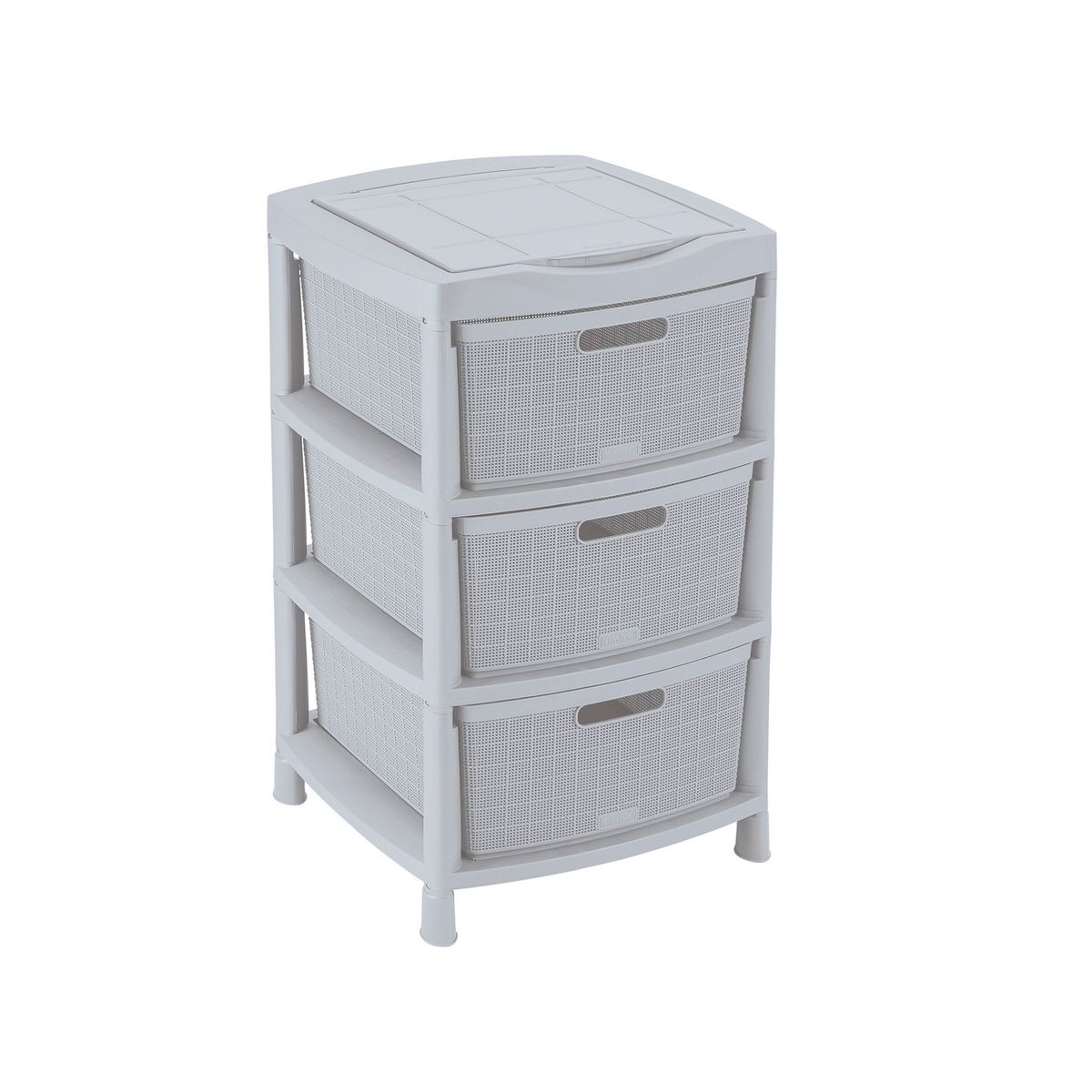 RIMAX - Cajonero con ruedas Plástico Rimax 3 Niveles Gris