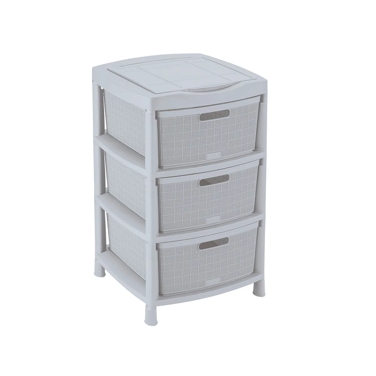 RIMAX - Cajonero con ruedas Plástico Rimax 3 Niveles Gris