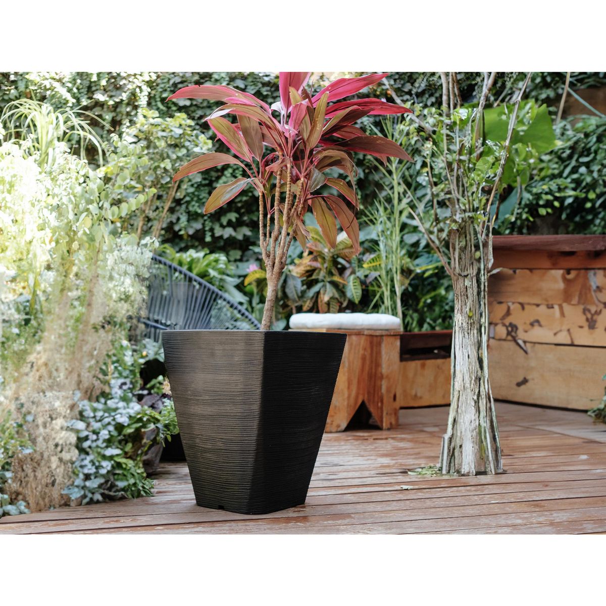 JUST HOME COLLECTION - Maceta Trapecio Grande 70x52 Negro