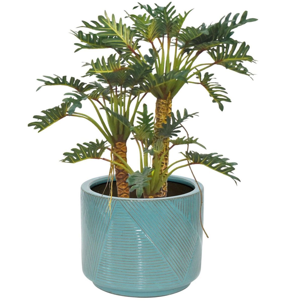 JUST HOME COLLECTION - Macetero Milos Celeste/Gris 19x18